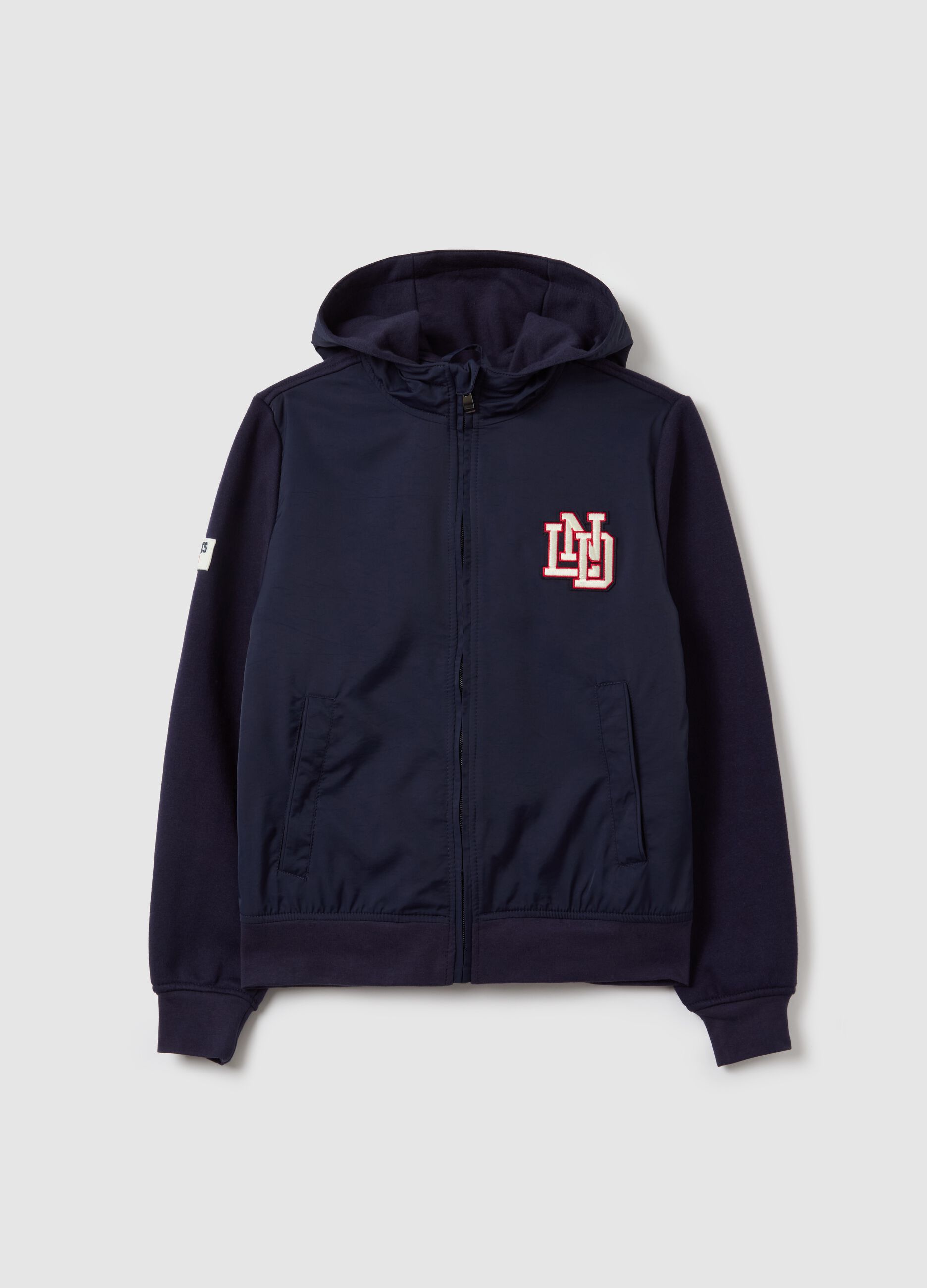 Giacca full-zip trapuntata con ricamo "LND"