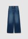 Regular fit blue denim pure cotton trousers_4