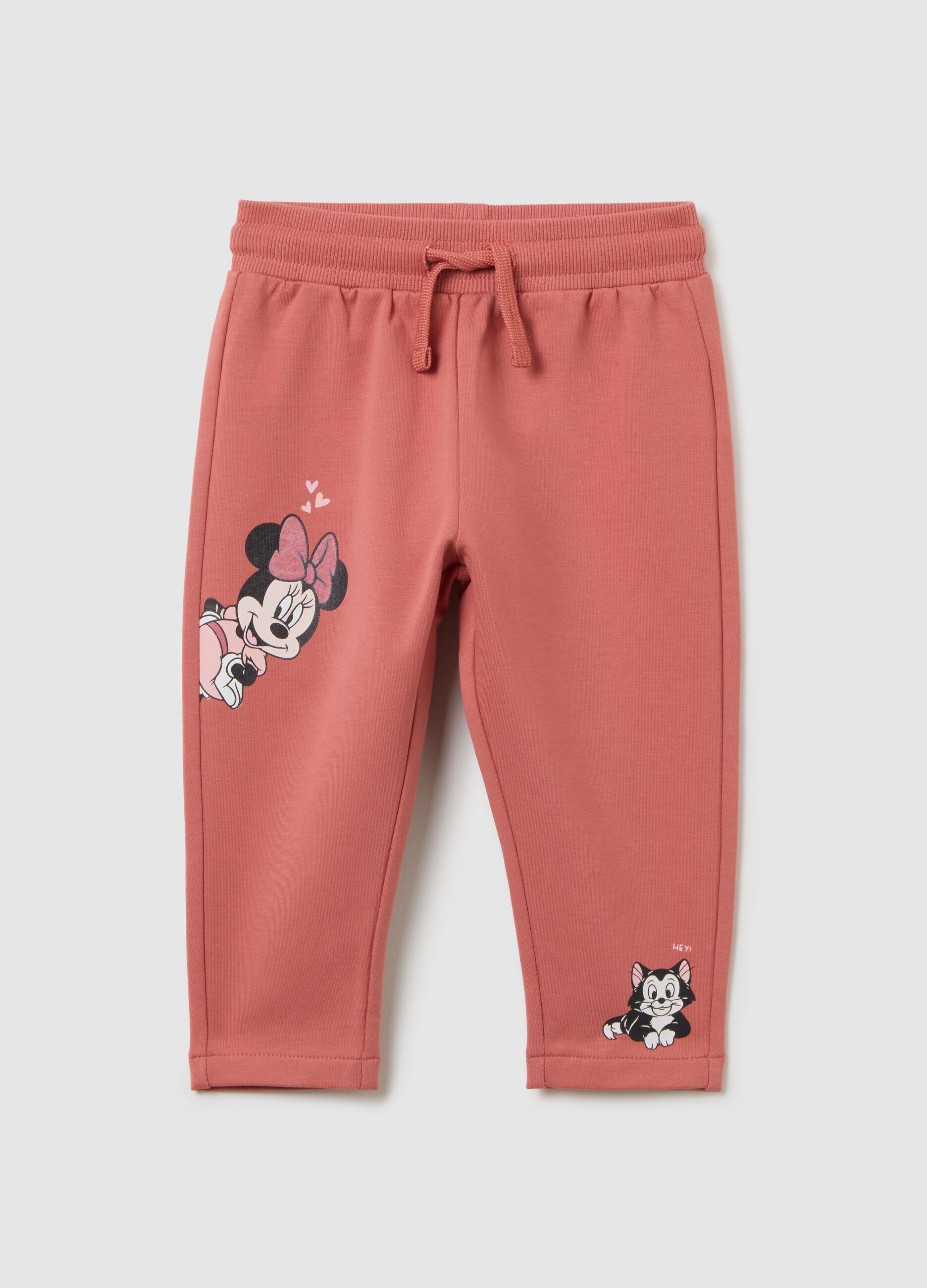 Girls' pink cotton trousers with regular fit