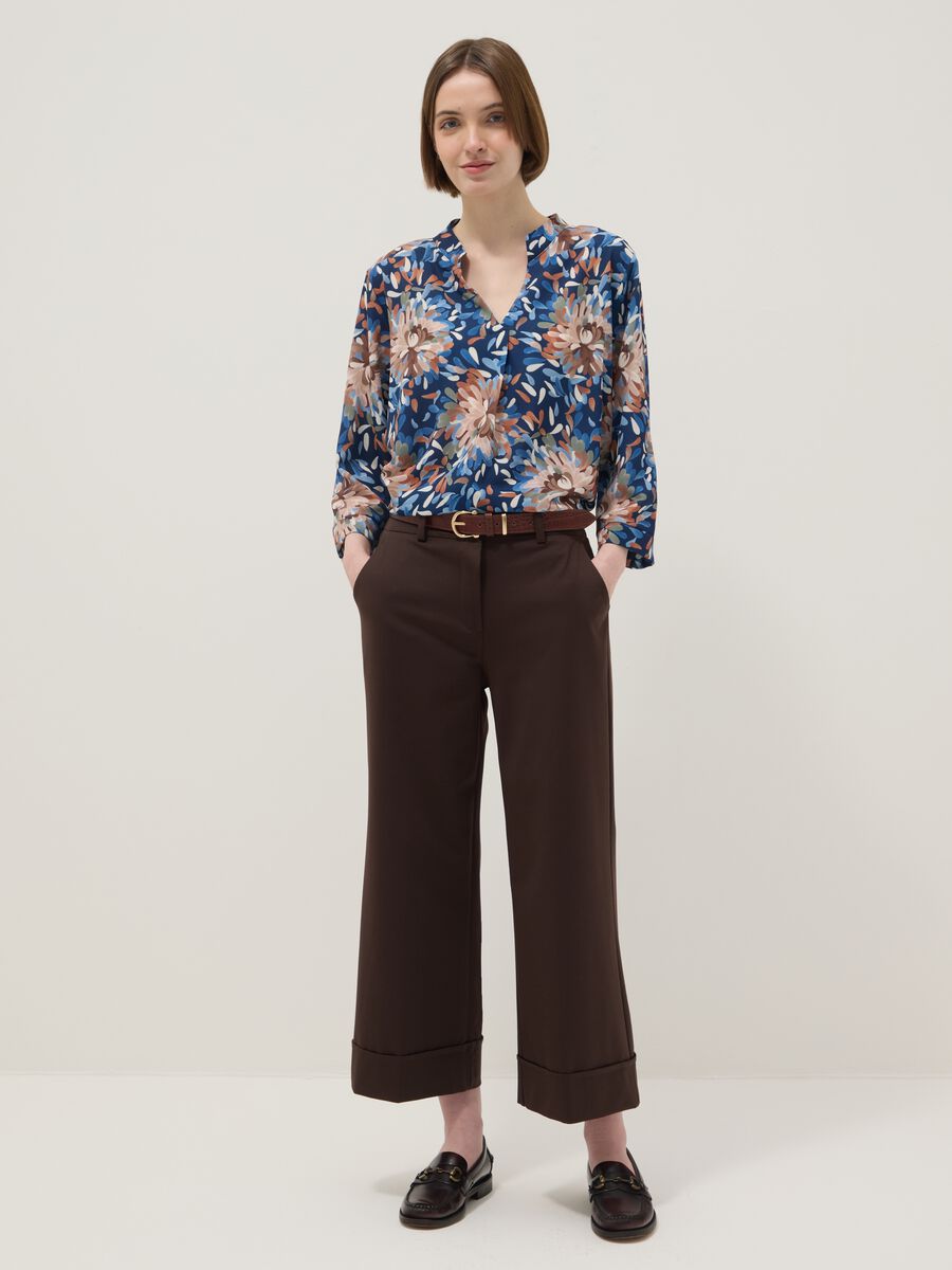 Maglia a maniche lunghe multicolor regular fit con fantasia floreale_2