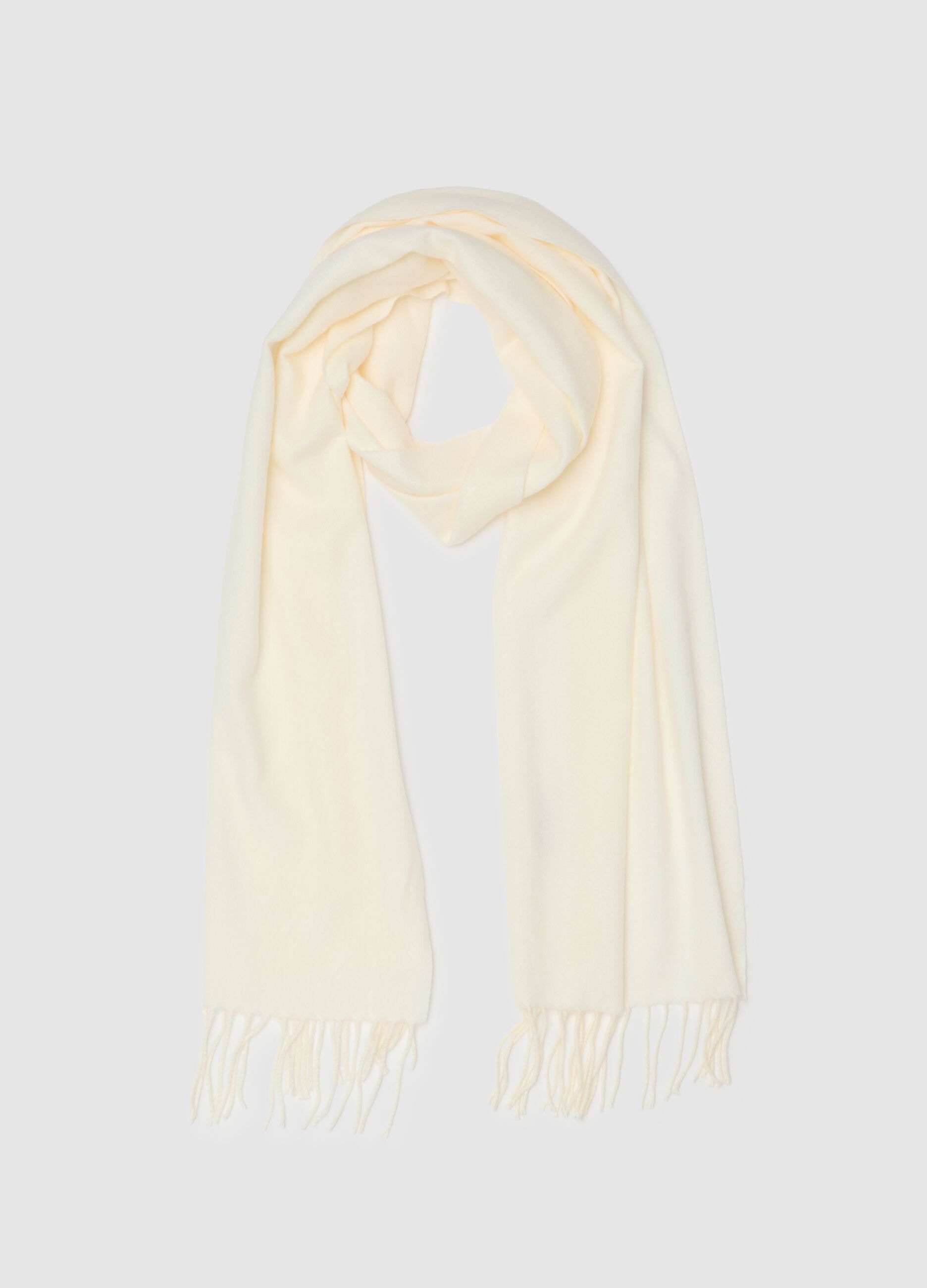 White Mixed Fabric Scarf