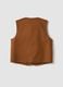 Brown linen and lyocell-blend gilet with applied embroidery_6