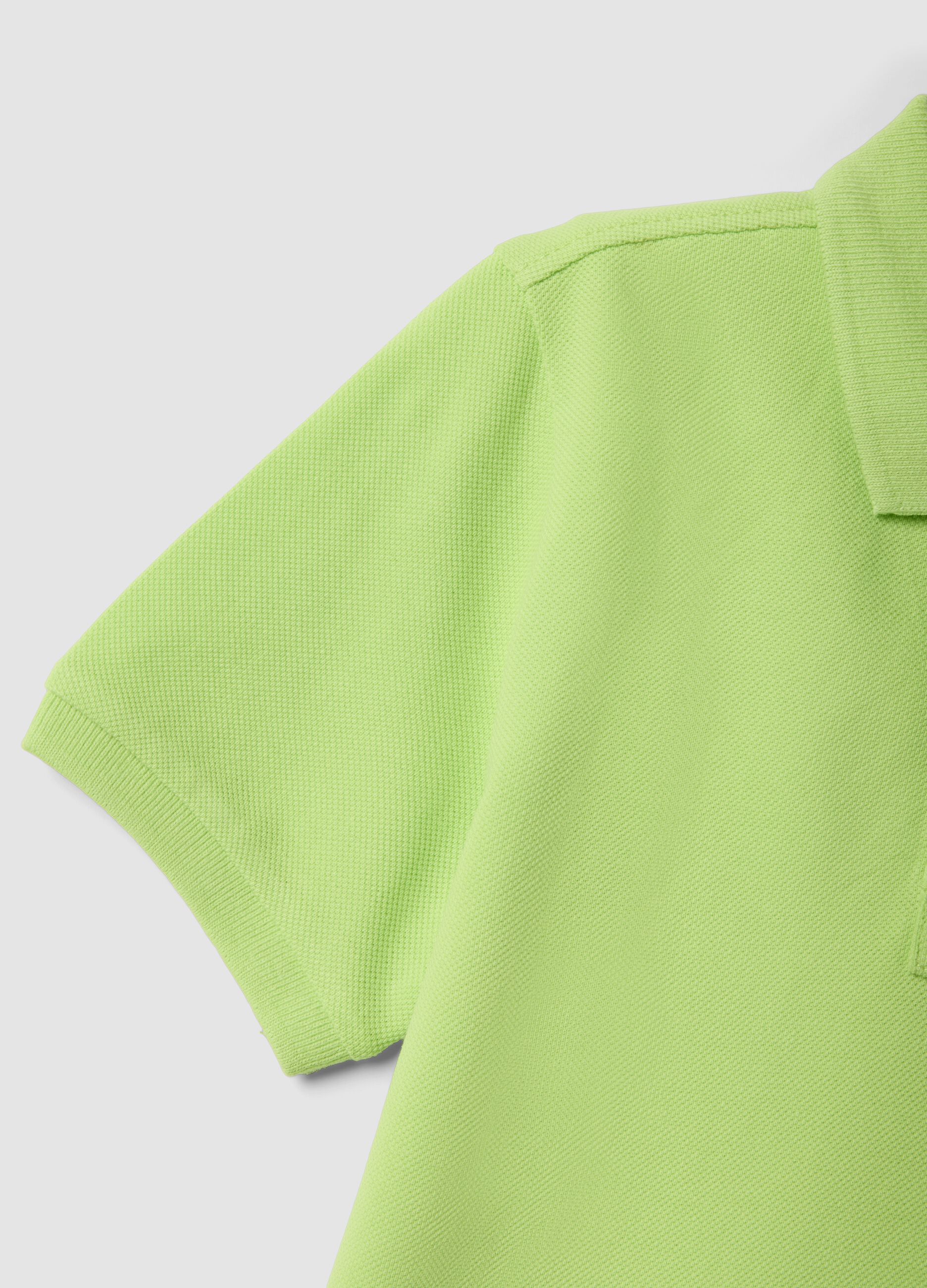Kids&rsquo; green short-sleeve polo in pure organic cotton