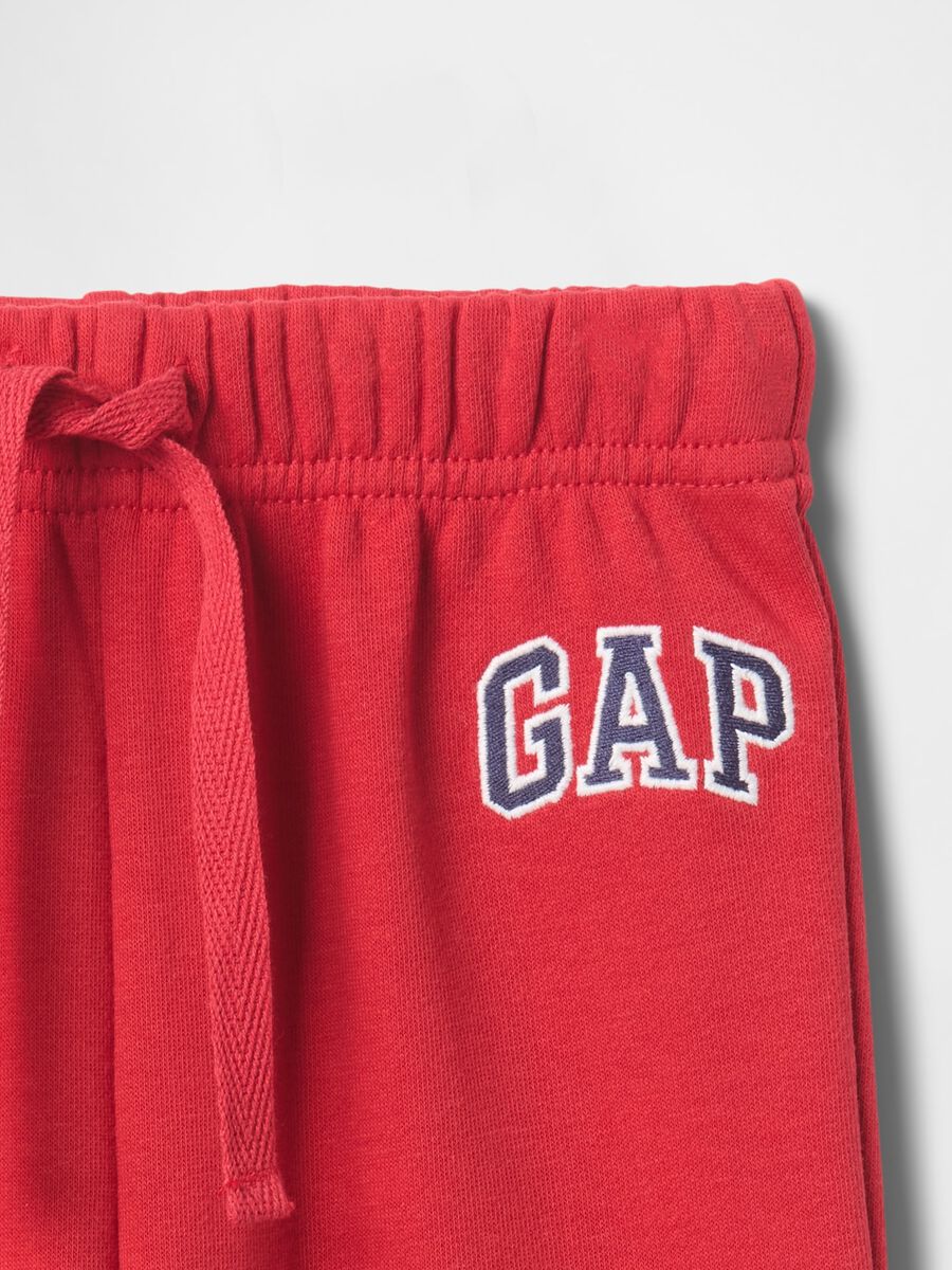 Red cotton blend trousers with elastic_2
