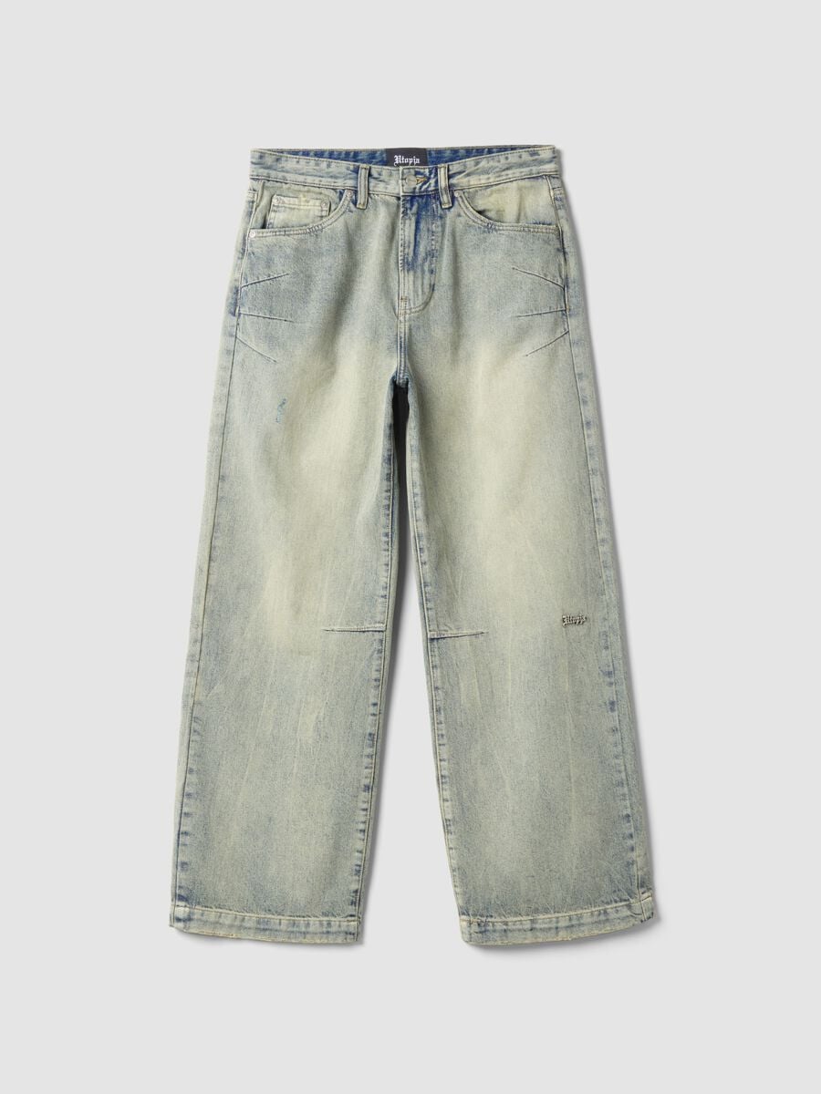 Wide Leg Denim Vintage Light Blue_0