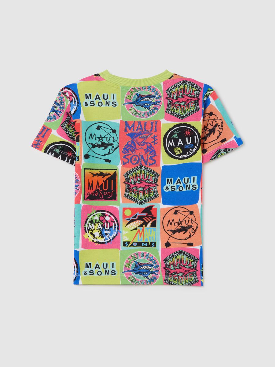 Short Sleeve T-Shirt with Colourful Maui & Sons Print_1