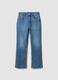 Jeans denim azzurro cropped slim fit in cotone e viscosa elasticizzato_4