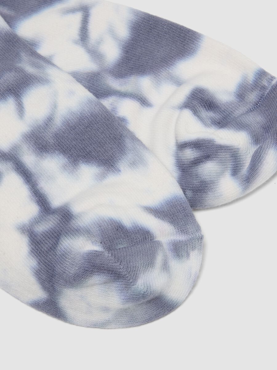 Multicolour tie-dye effect stretchy cotton sports socks_1