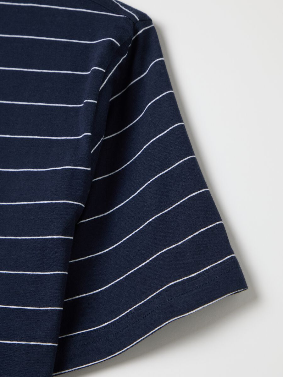 Short Blue Striped Cotton Pyjamas_5