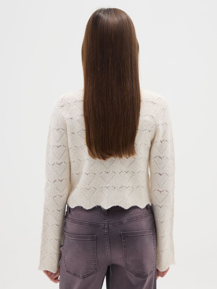 Beige Sweater with Heart Pattern_1