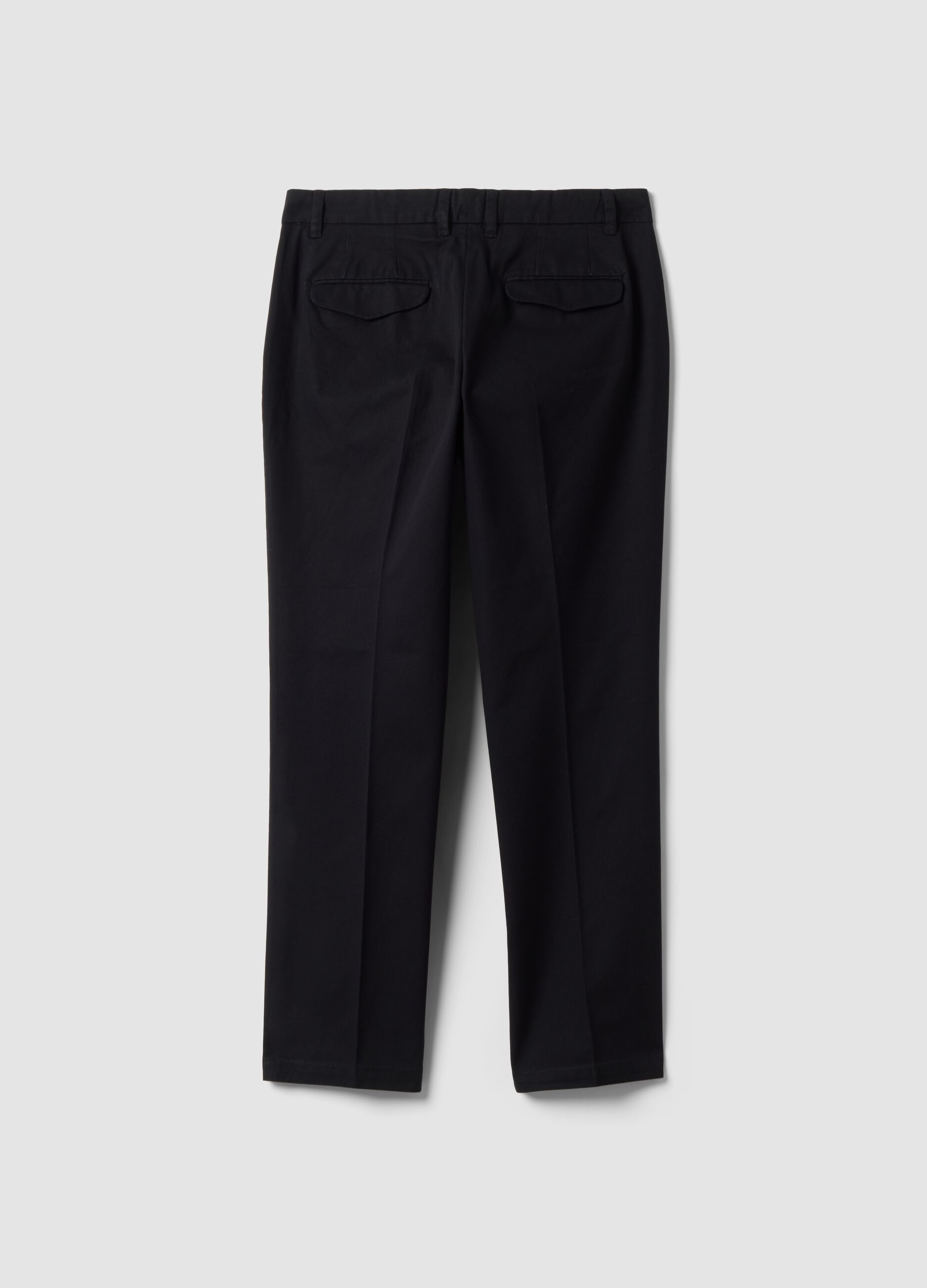 Pantaloni chino neri in puro cotone regular fit