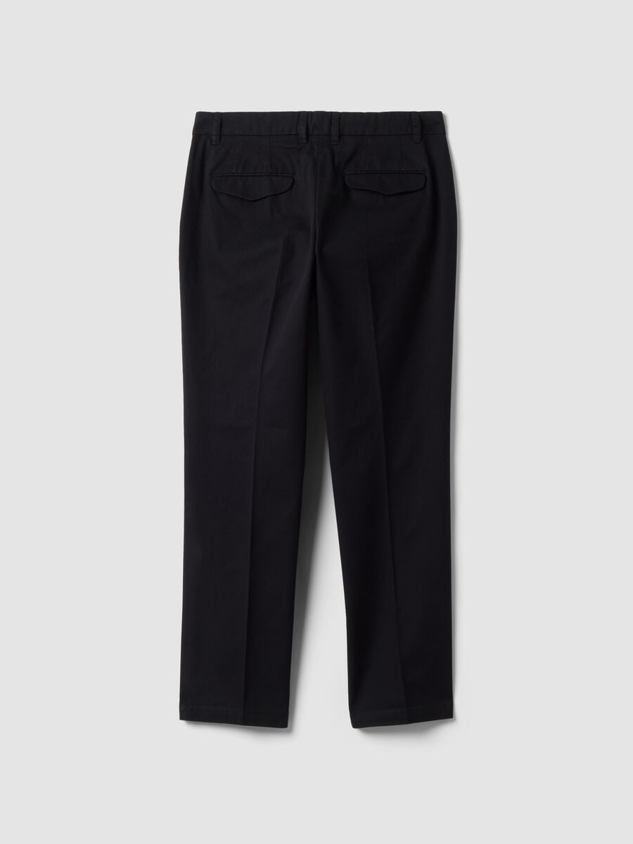 Pantaloni chino neri in puro cotone regular fit_2