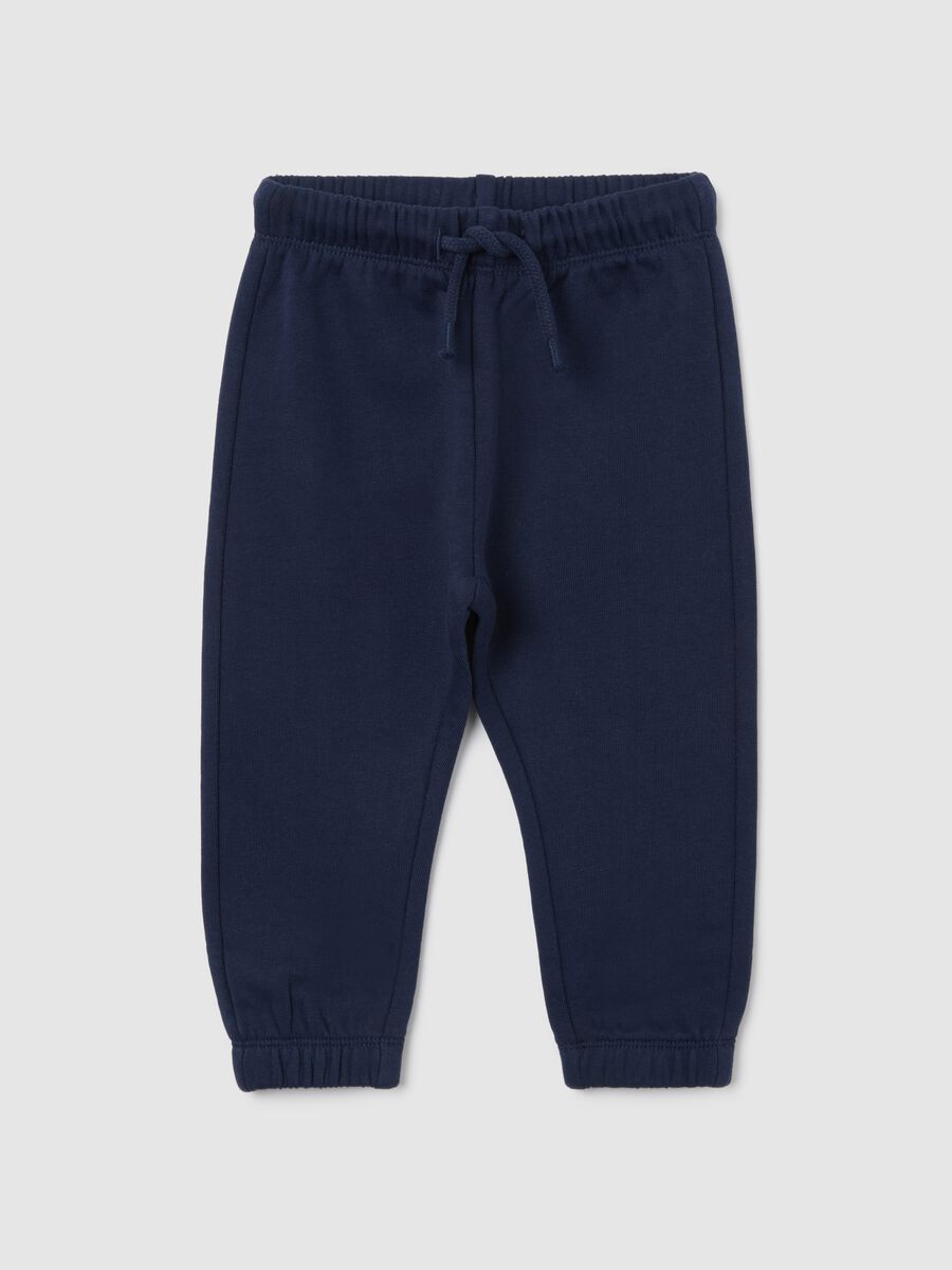 Children's trousers in pure blue cotton regular fit_0