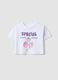 White pure cotton T-shirt with strawberry print for girls_0