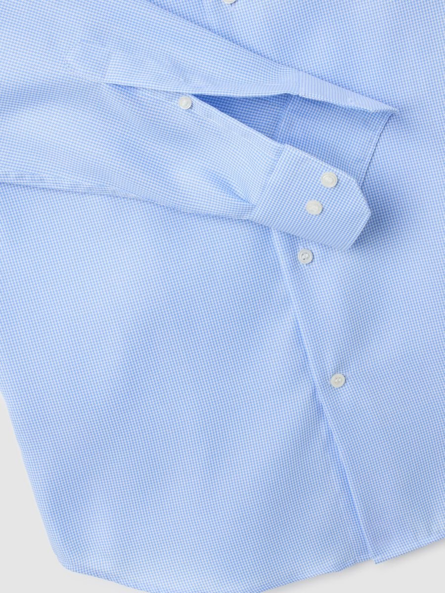 Slim fit blue cotton shirt_5