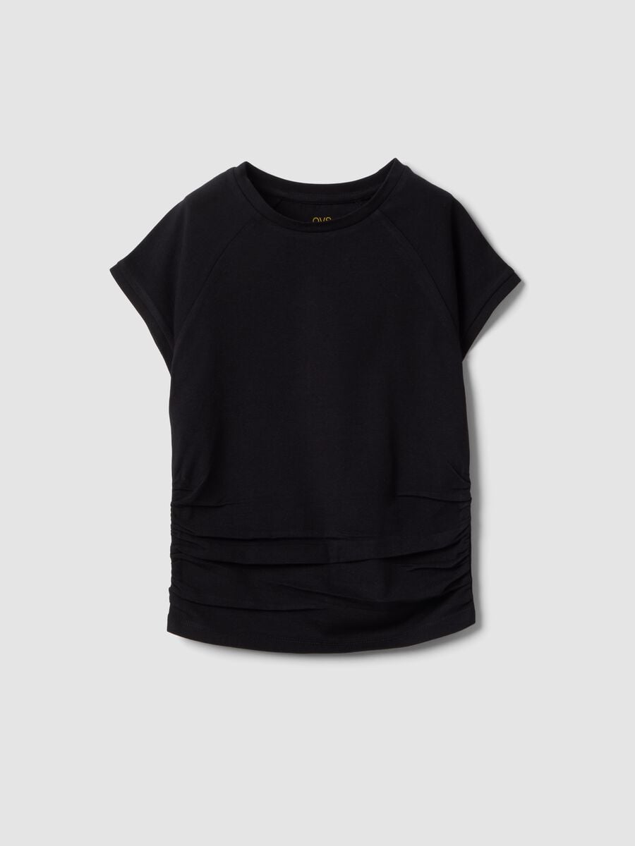 Girls' black stretch cotton slim fit t-shirt_3
