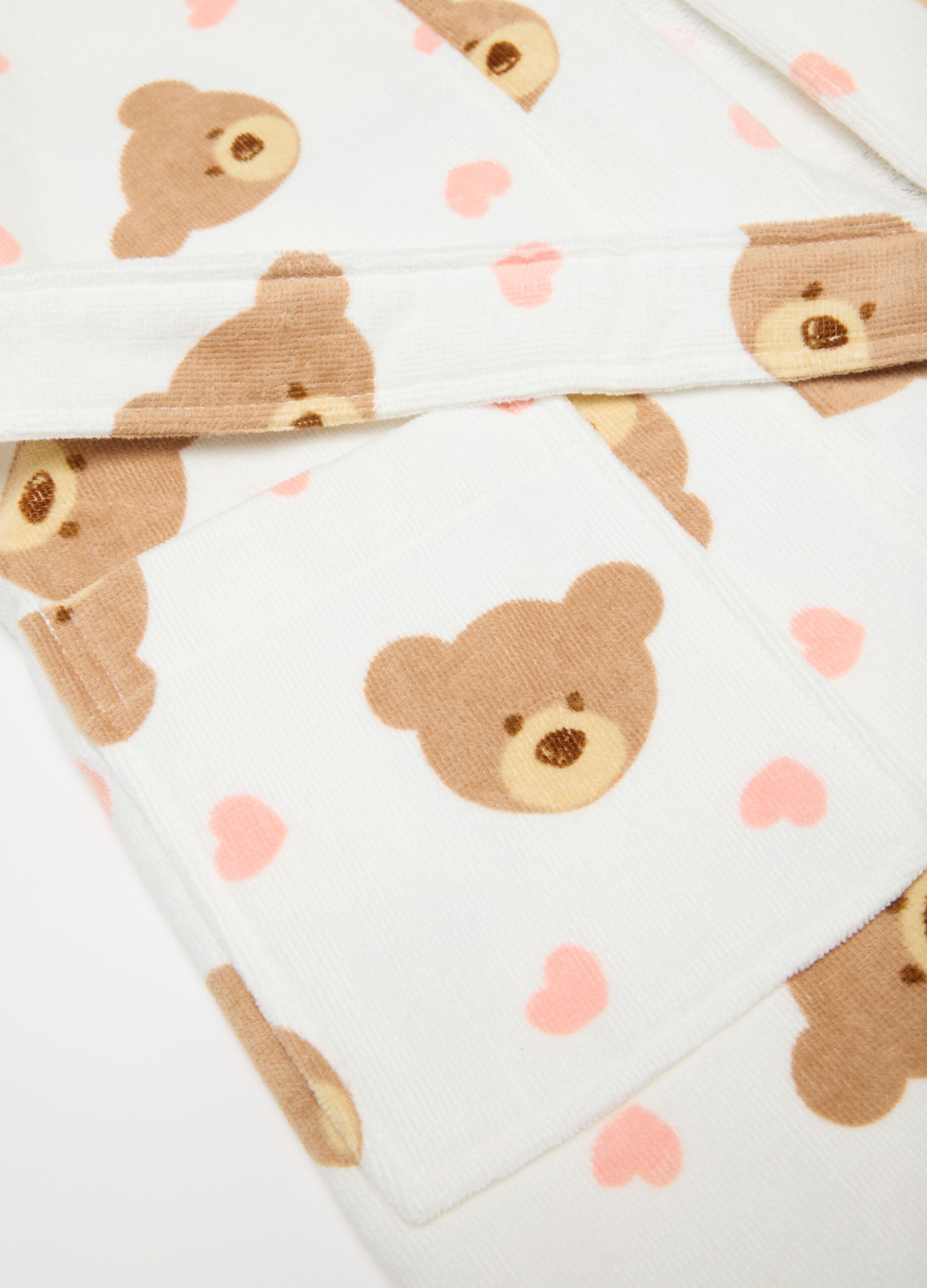 Girls' Bathrobe in Multi-Colour Pure Cotton