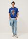 Blue pure cotton T-shirt with print, regular fit_1