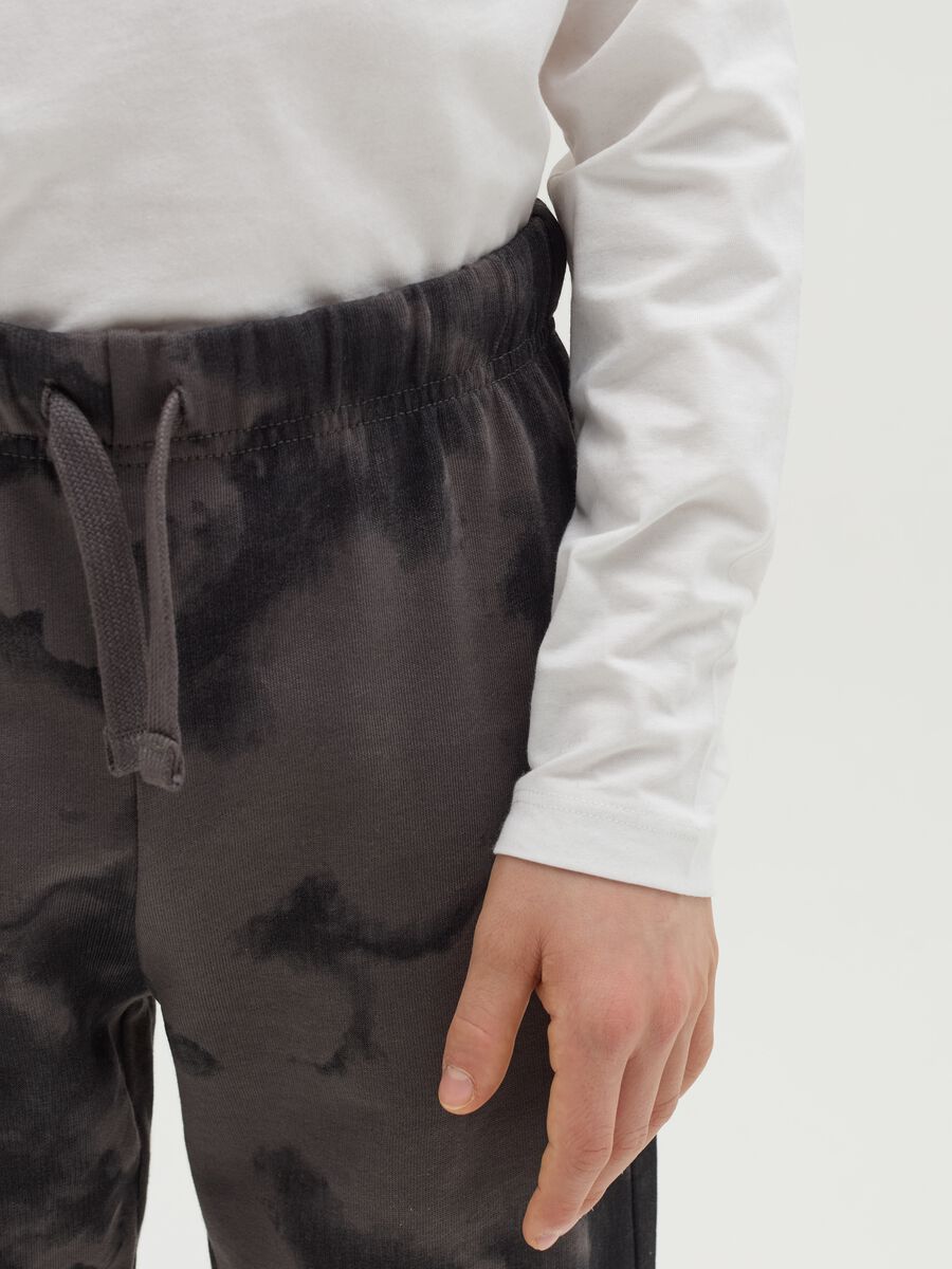 Tie-dye joggers in fleece with drawstring_3