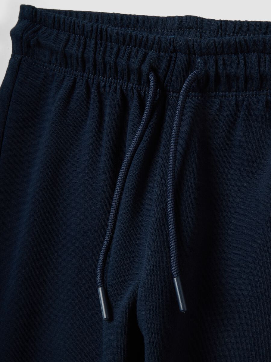 Children's regular fit blue pure cotton jogger trousers_2