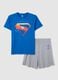 Men's Blue Pure Cotton Superman Graphic Pyjama Set_4