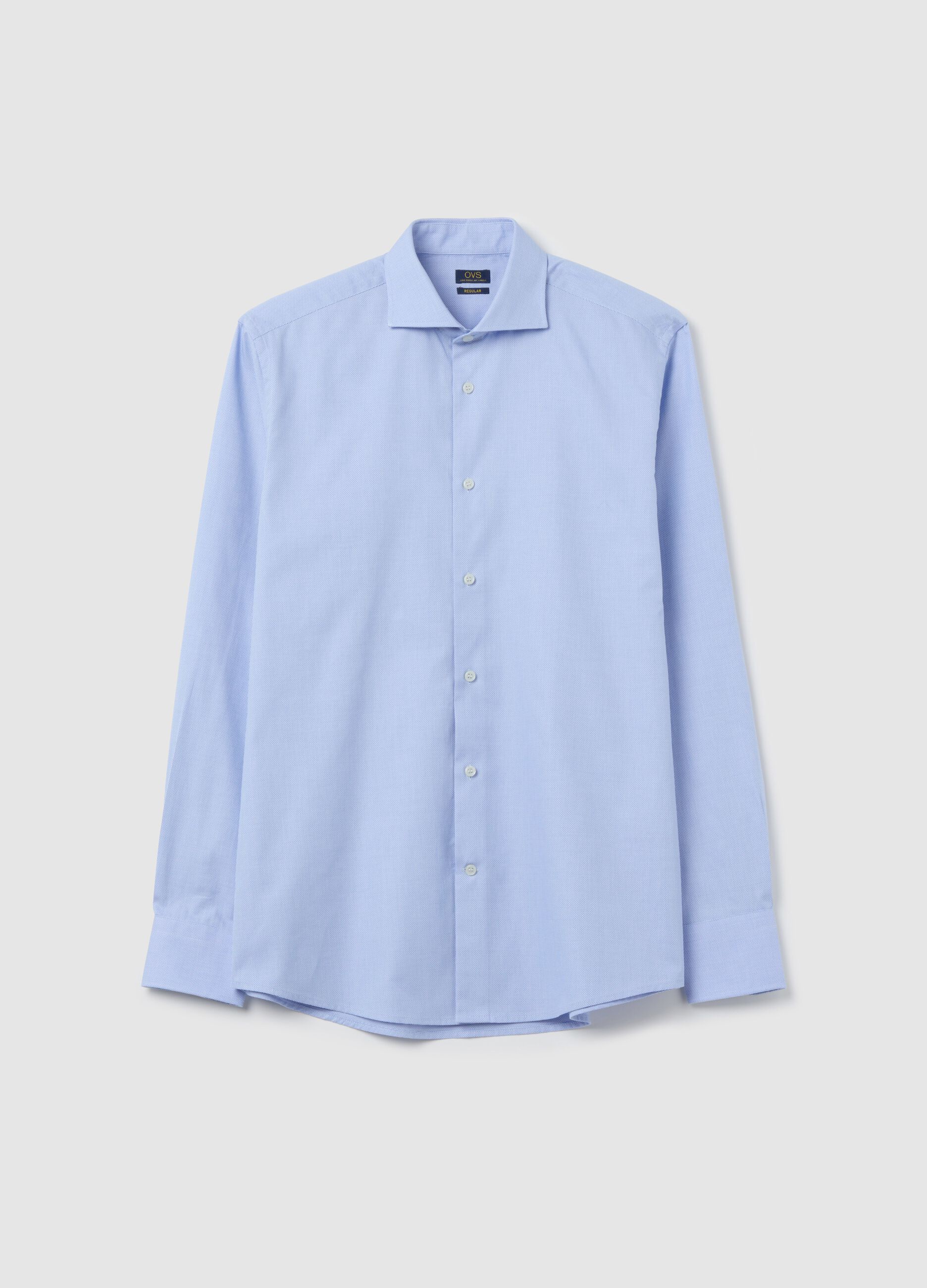 Camicia regular fit easy iron in cotone oxford azzurro