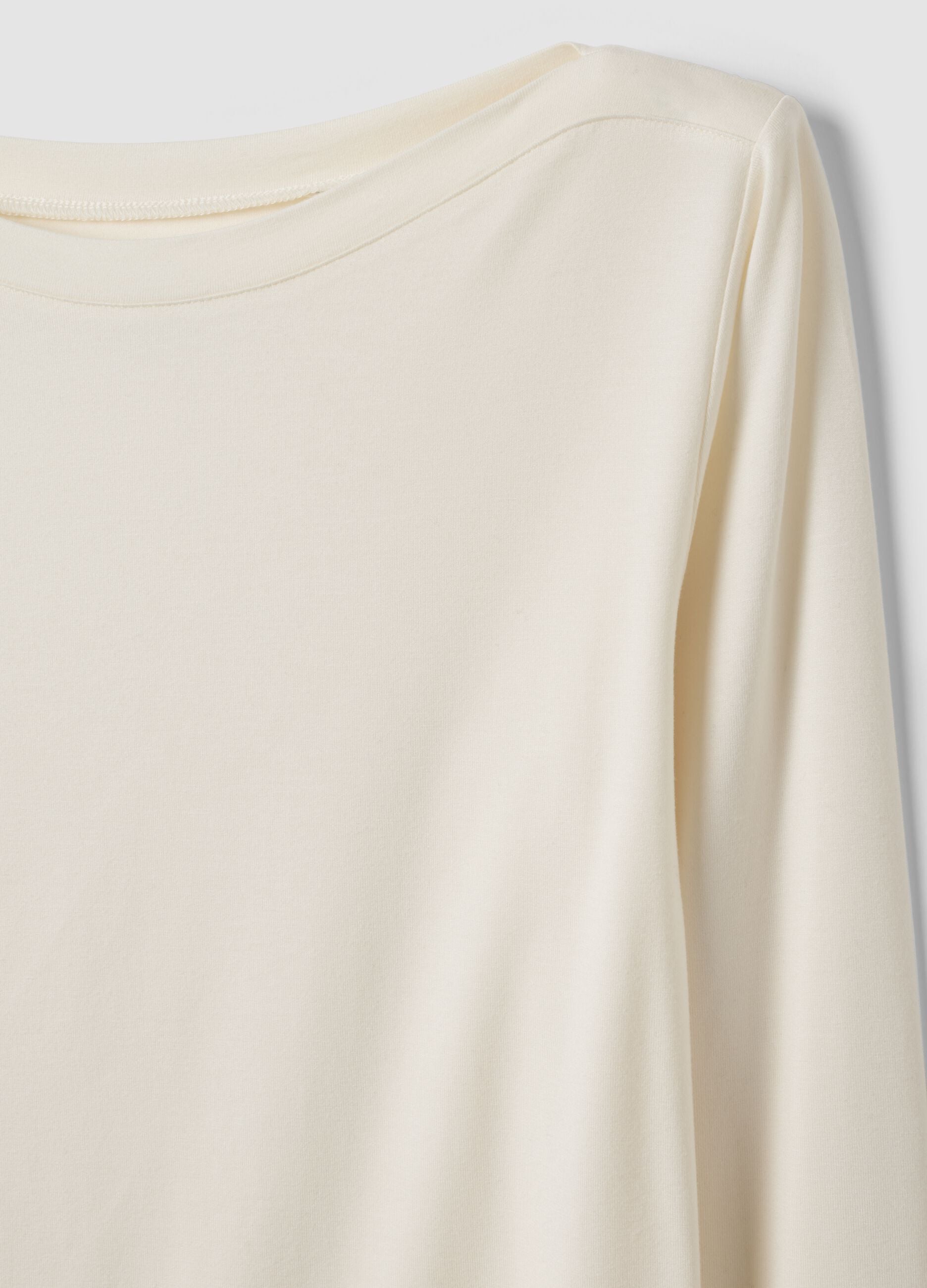 T-shirt bianca in viscosa elasticizzata slim fit