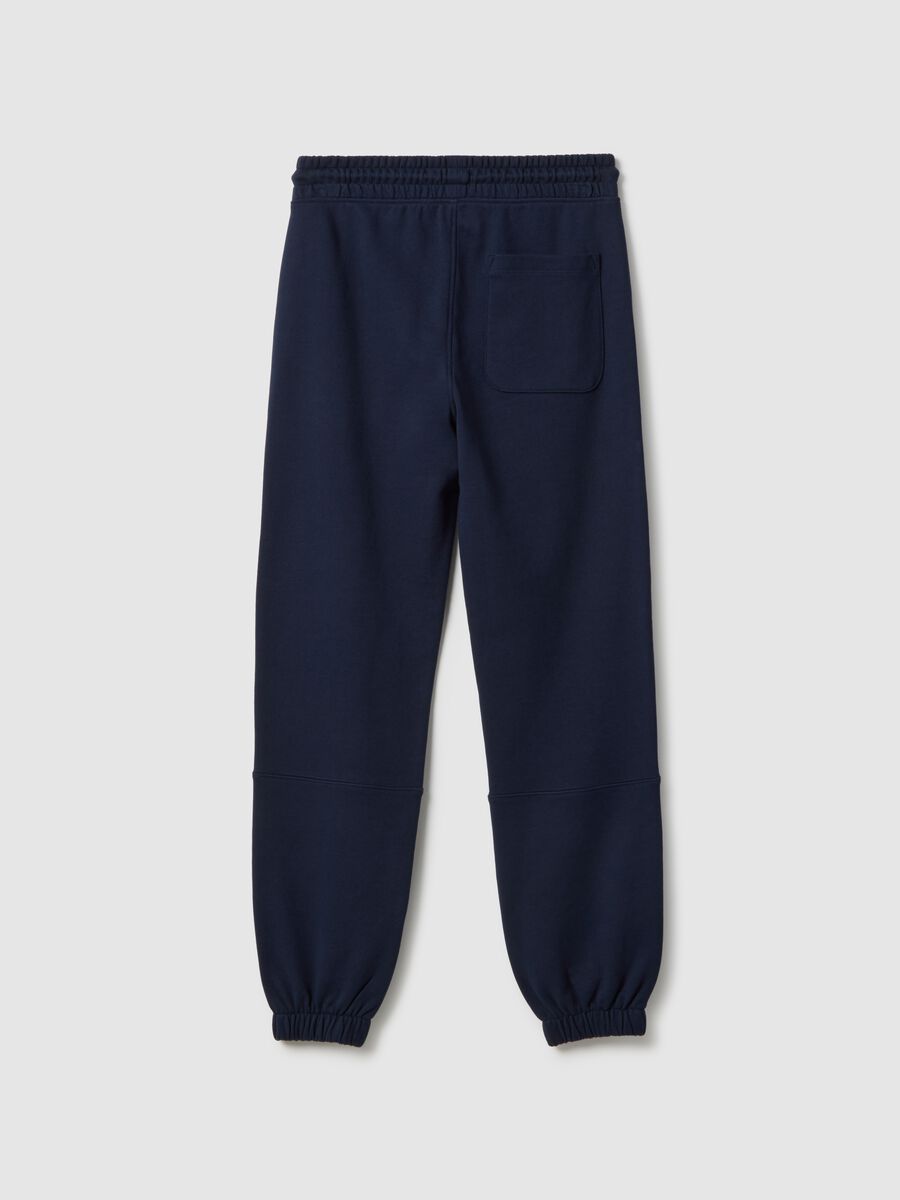 Pantaloni jogger blu da ragazzo in puro cotone organico regular fit_4