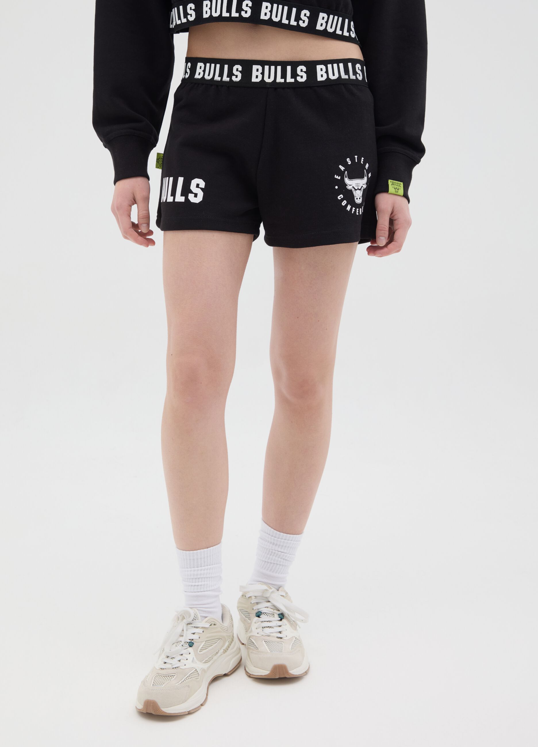 Shorts neri con elastico esterno NBA Chicago Bulls