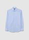 Light blue shirt in pure cotton slim fit with French collar_4