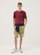 Green pure cotton jogger shorts for boys with elasticated waistband_0