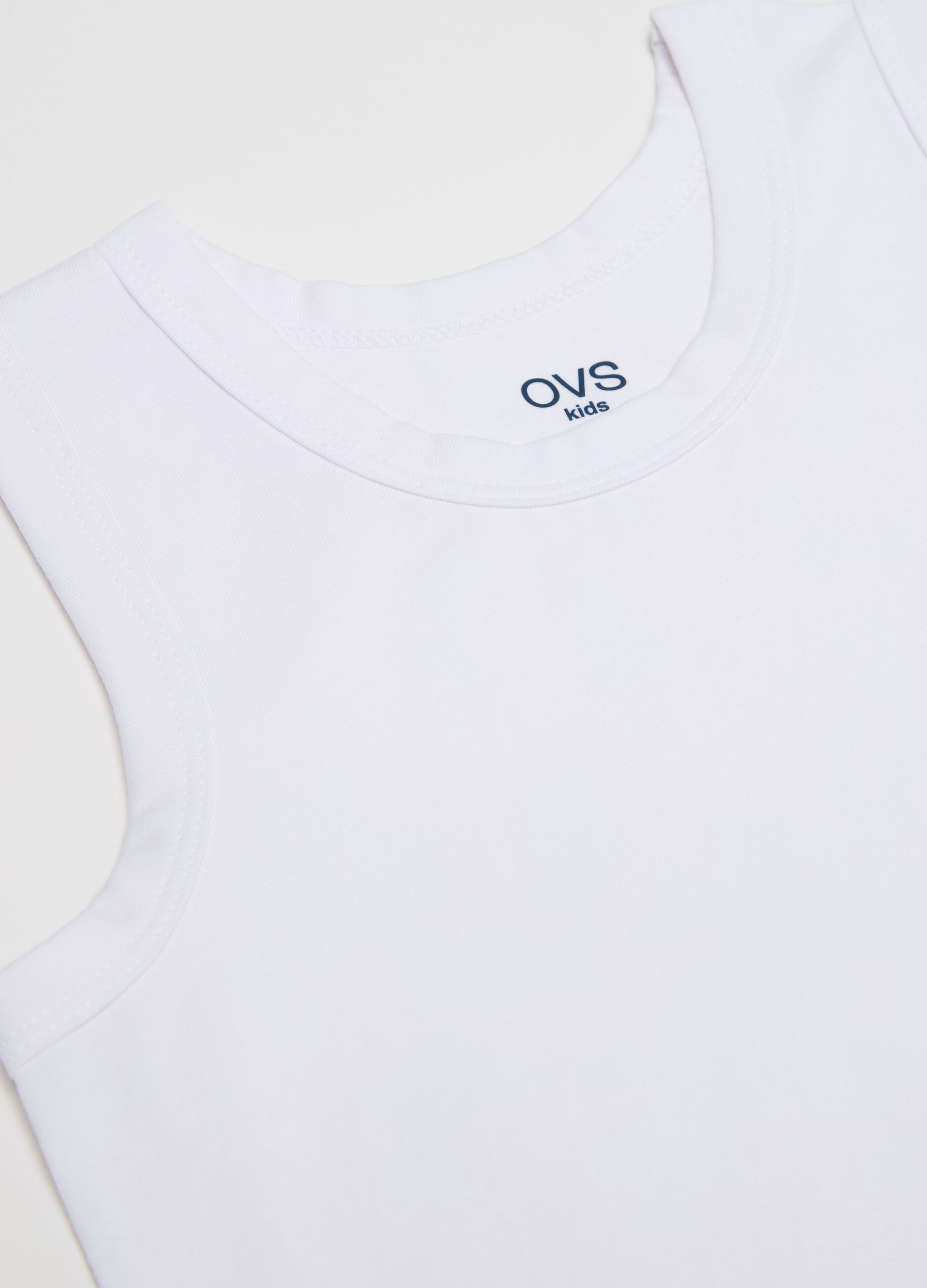 Two-pack racerback vests in stretch cotton
