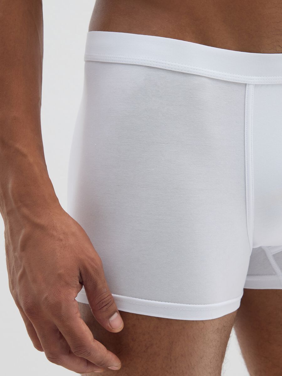 Twin pack boxers in stretch cotton white_3