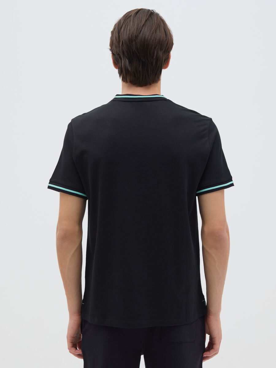 Men's black pure cotton regular fit t-shirt_3