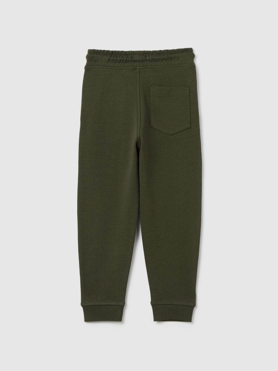 Cotton joggers with drawstring and print_1