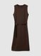 Brown slim fit stretchy fabric dress_4