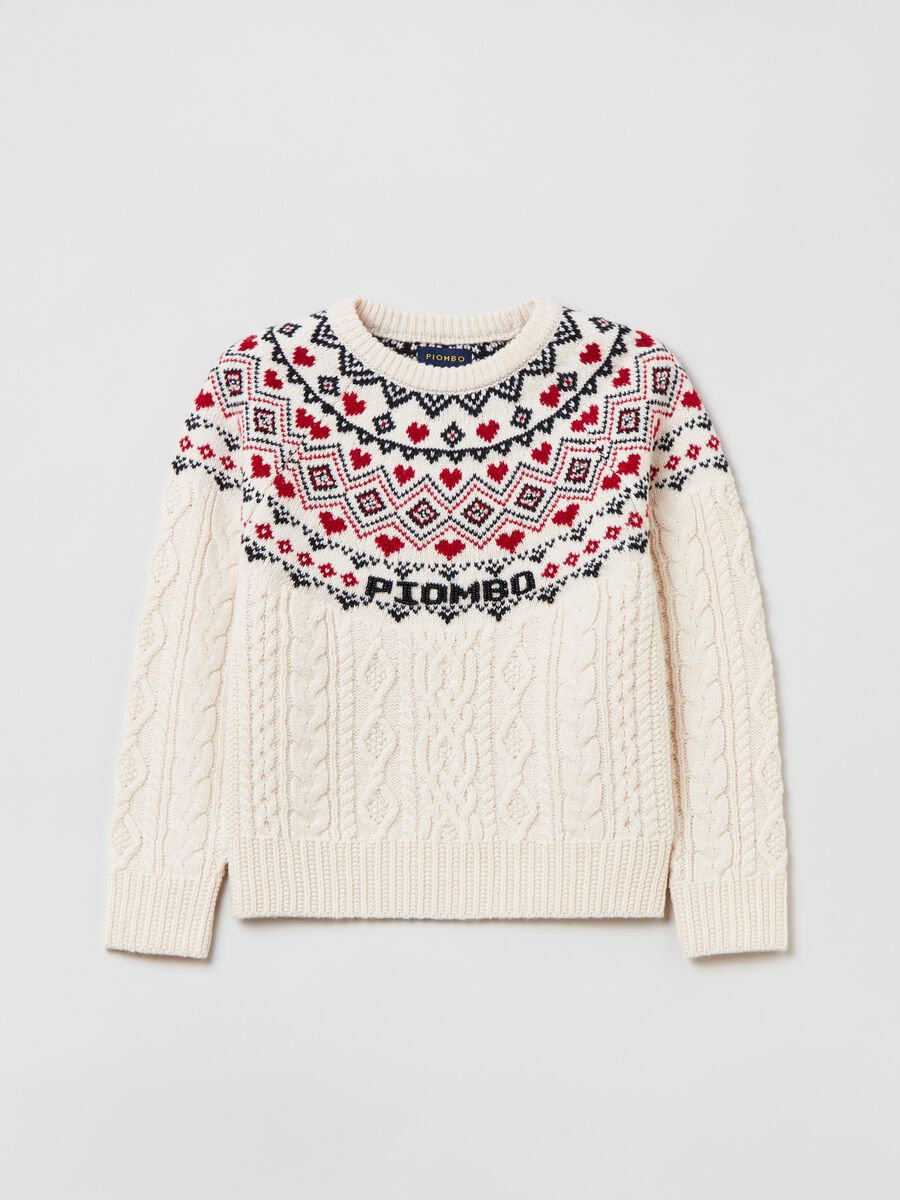 Pullover norvegese con trecce e perline _3