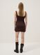 Brown fitted dress with square neckline_3