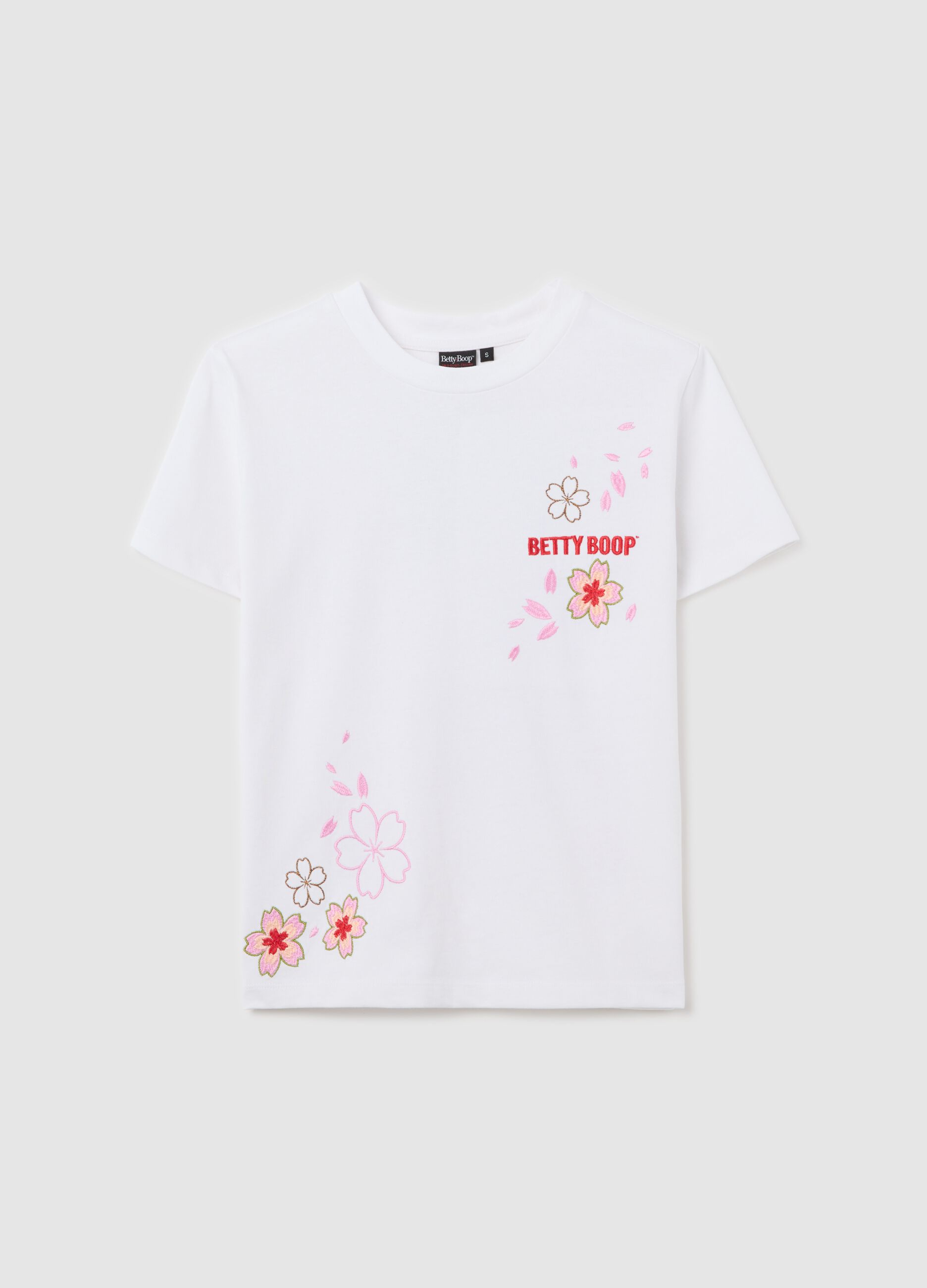 White T-shirt in cotton with Betty Boop print