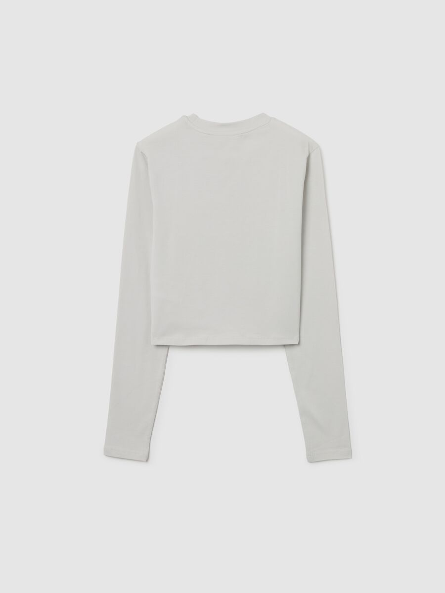 Maglia da ragazze in cotone elasticizzato bianca regular fit_4