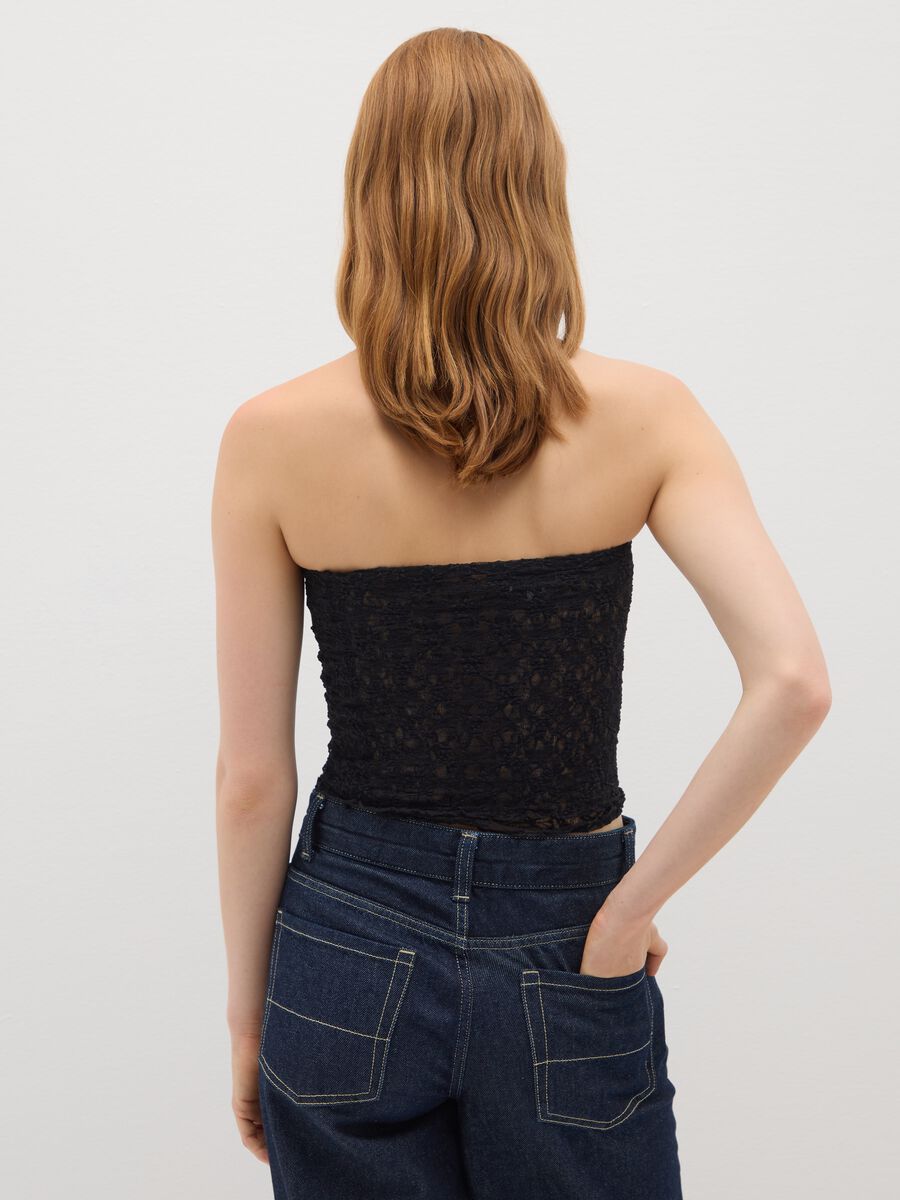 Fitted Black Lace Bandeau Top_2