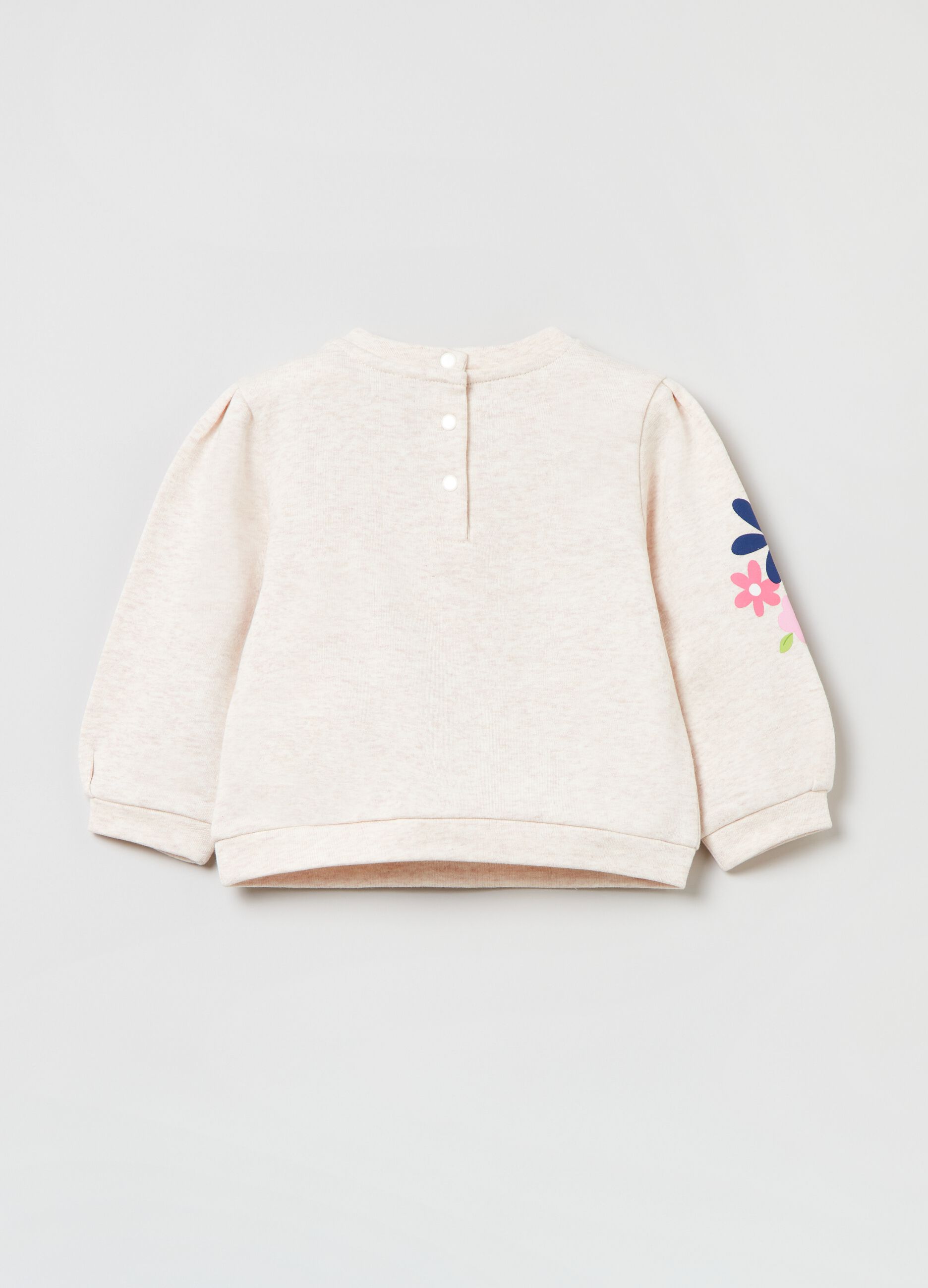 Felpa in French Terry con stampa fiori_1