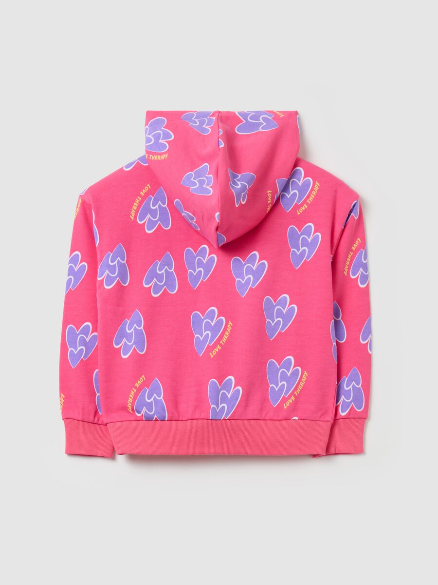 Full-zip con cappuccio e stampa cuori_1