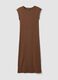 Brown sleeveless fitted dress in stretch cotton_4