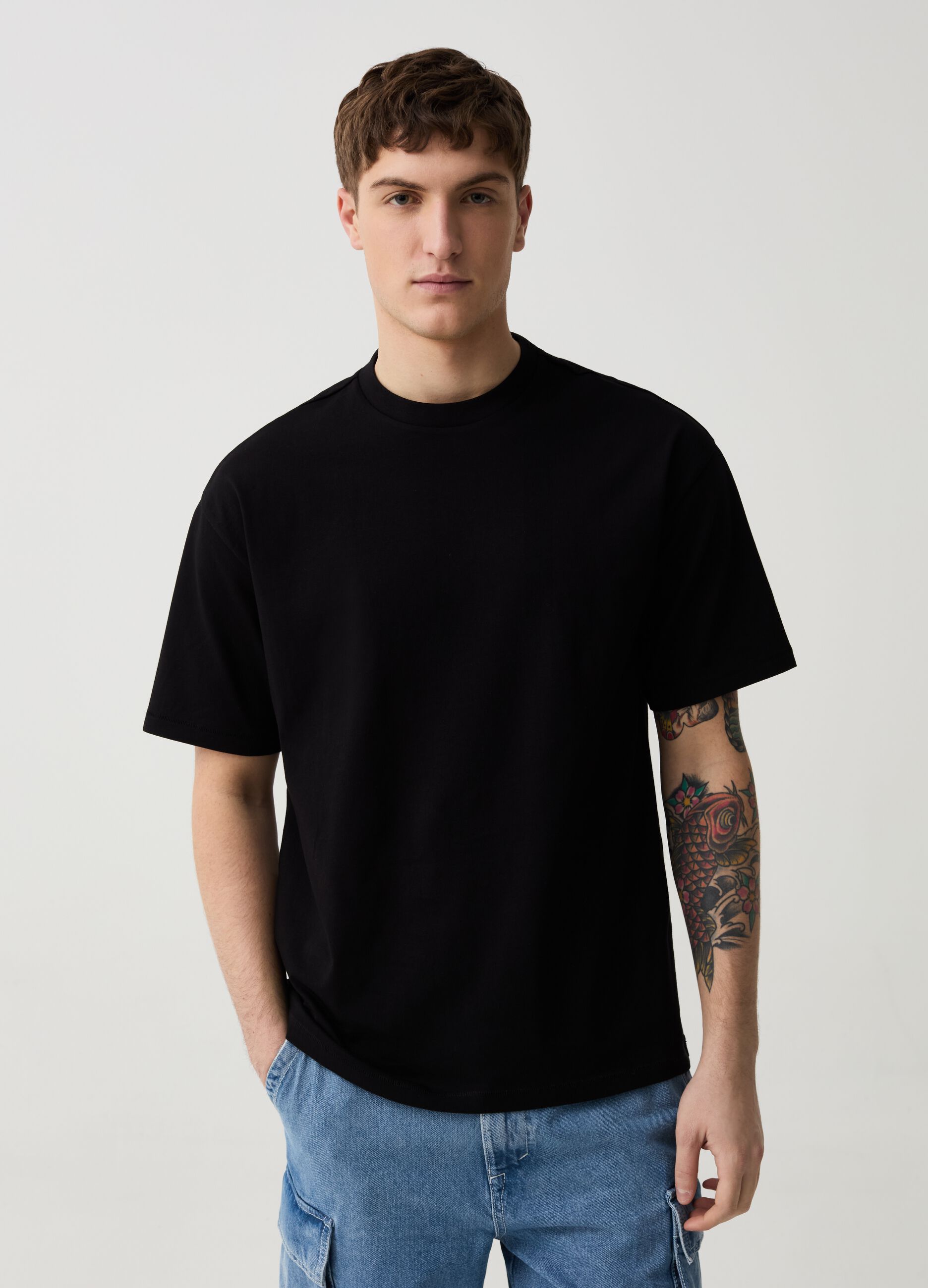 T-shirt relaxed fit in cotone