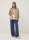 Beige Oversized Fit Stretch Cotton Maternity Shirt_0