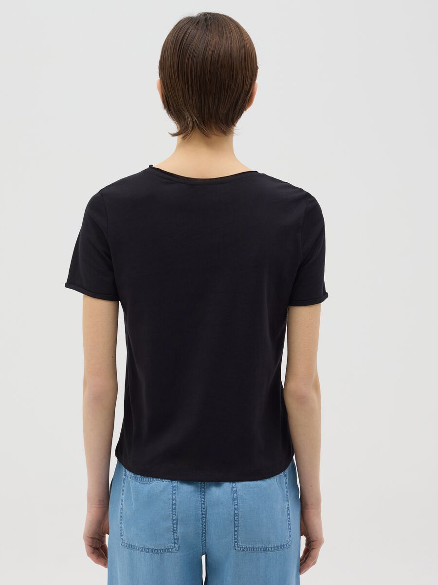 Black relaxed-fit T-shirt in cotton_2