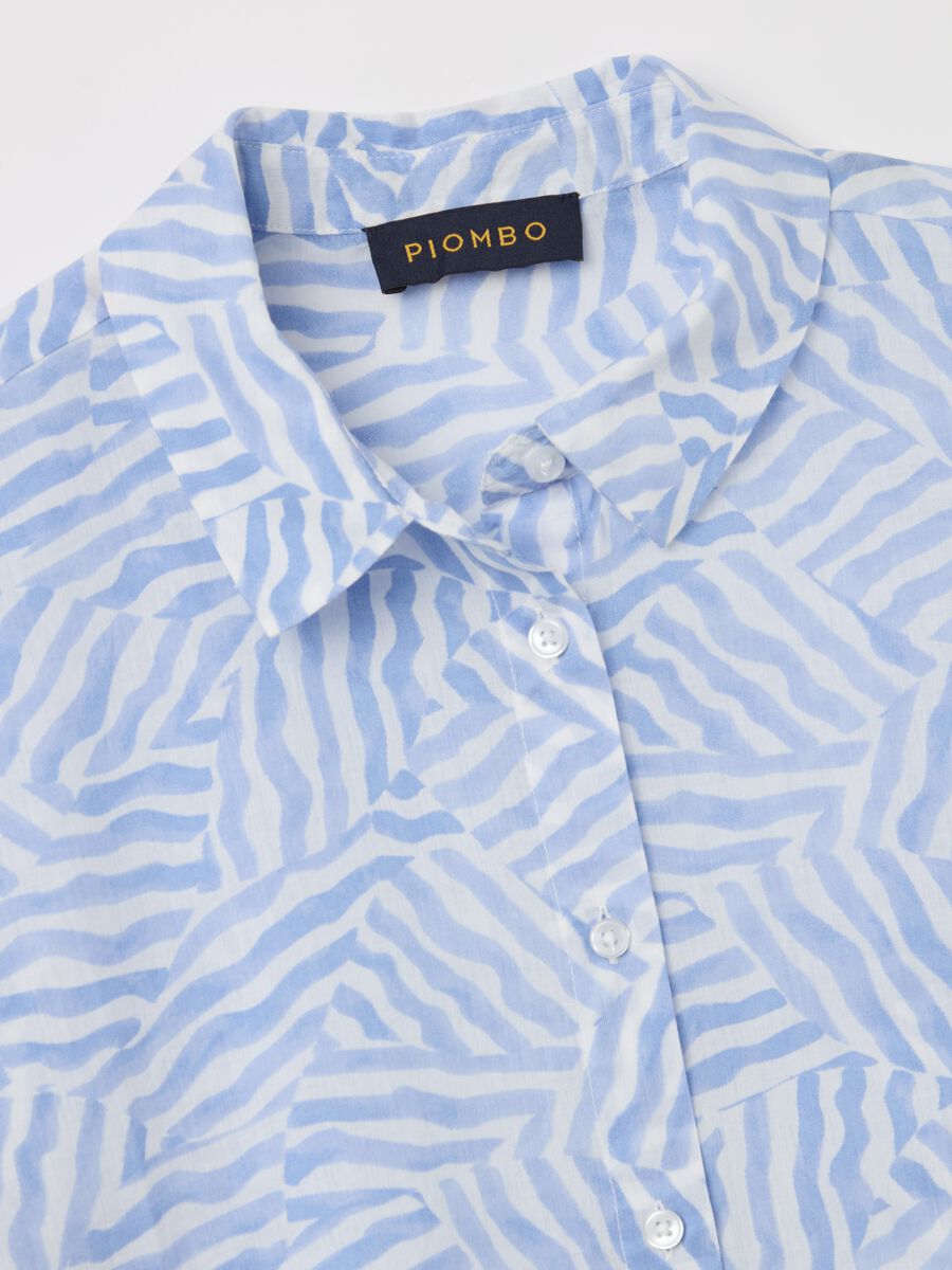 Cotton shirt with patterned print_5