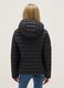 Girl's black padded regular fit jacket with hood_1