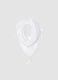 White pure cotton scarf with tassels_0
